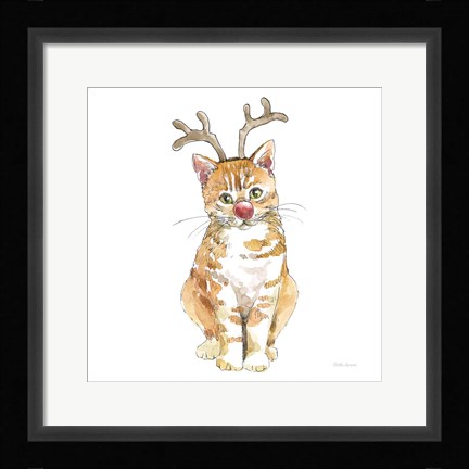 Framed Christmas Kitties III Square Print