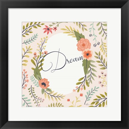 Framed Retro Garden II Pale Blush Dream Print