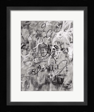 Framed Graffiti Freedom Monochromatic Print