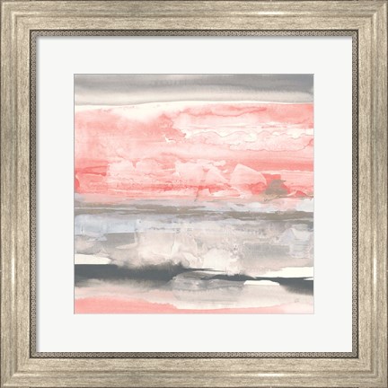 Framed Charcoal and Coral II Print