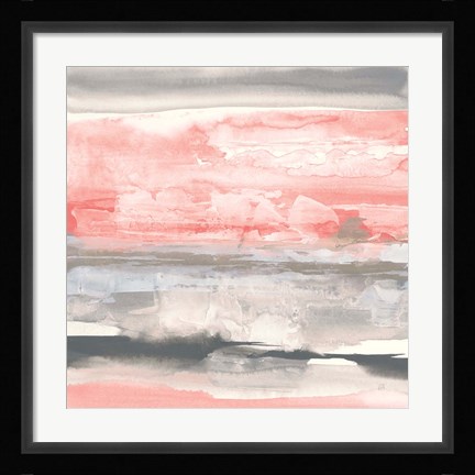 Framed Charcoal and Coral II Print