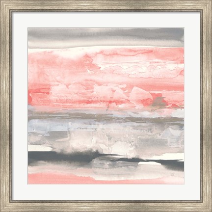 Framed Charcoal and Coral II Print