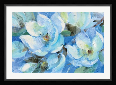 Framed Blue Magnolias Print
