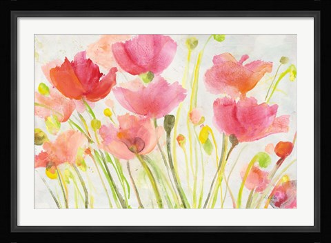 Framed Fluorescent Poppies Print