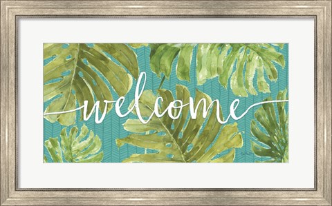 Framed Mixed Greens Welcome Print