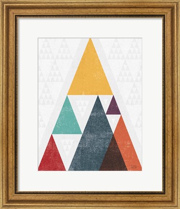 Framed Mod Triangle III v2 Retro I Print