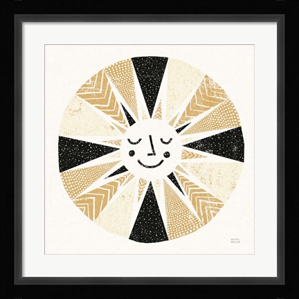 Framed Sunshine Black Gold Sq Print