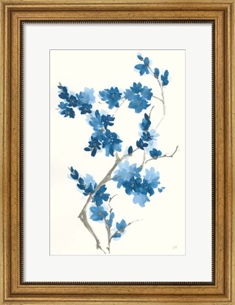 Framed Blue Branch III Print