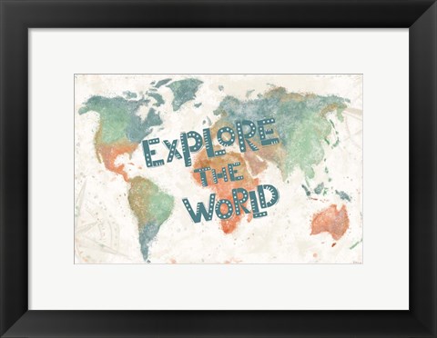 Framed Explore the World I Print