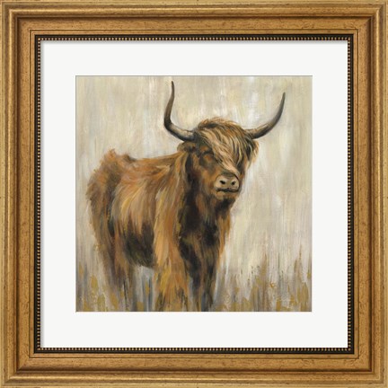 Framed Highland Mountain Cow Print