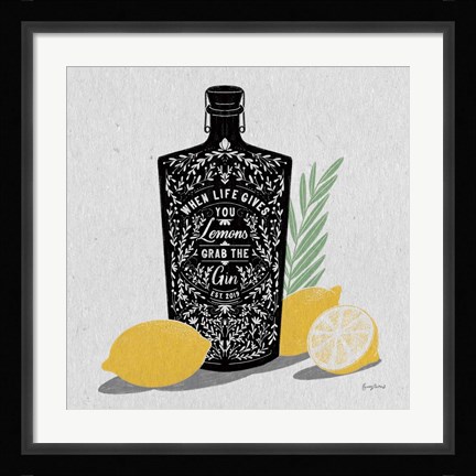 Framed Fruity Spirits Gin Print