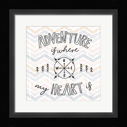 Framed World Traveler III Chevron Print