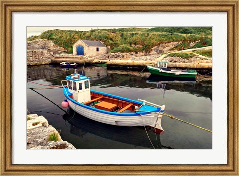 Framed Harbor Boat Dock Print