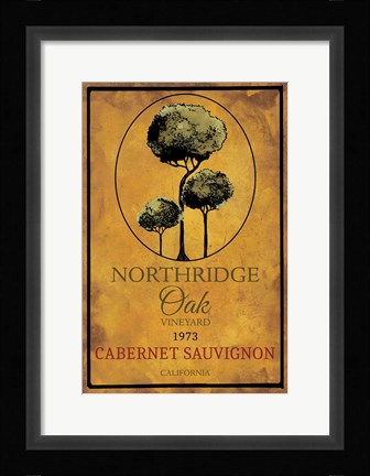 Framed Still Life Wine Label I Print