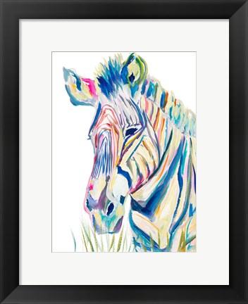 Framed Colorful Zebra Print