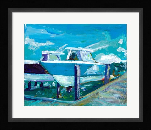 Framed Docked Boats Print