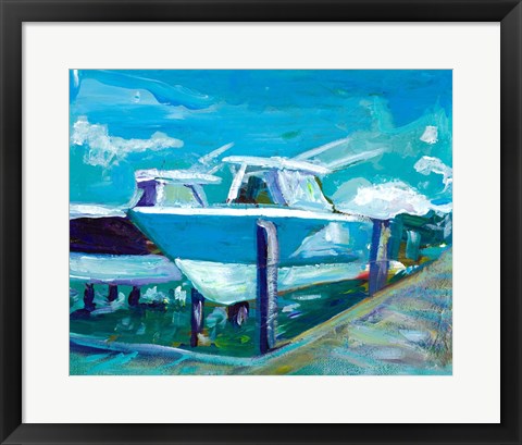 Framed Docked Boats Print
