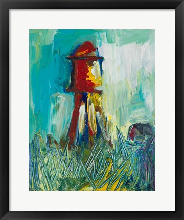 Framed Painted Water Tower Print