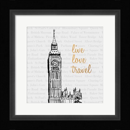 Framed Live Love Travel Print