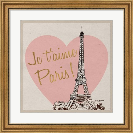 Framed Je t&#39;aime Paris! Print
