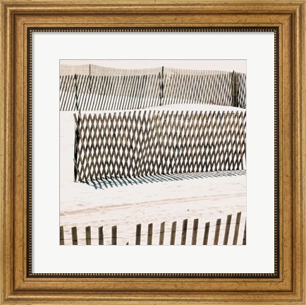 Framed Beach Fence II Print