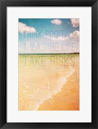 Framed Think Positive Print