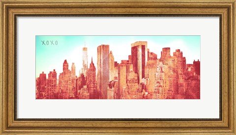 Framed NY Love XOXO Print