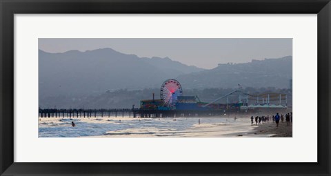Framed Ferris Wheel on Beach Print