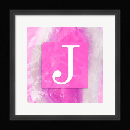 Framed Watercolor Agate Monogram (J) Print