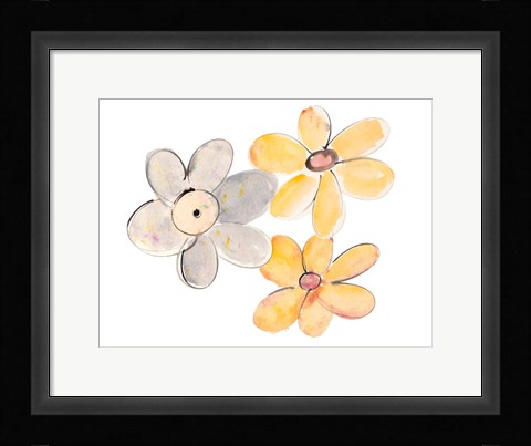 Framed Two Yellows and One Grey Print