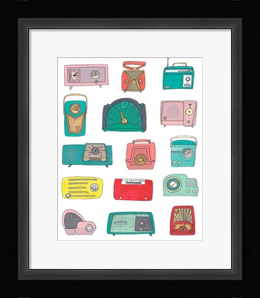 Framed Retro Radios Print