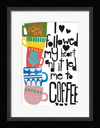 Framed Heart and Coffee Print