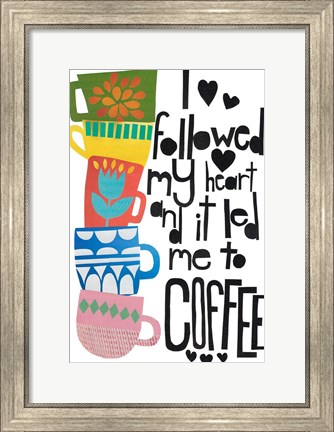 Framed Heart and Coffee Print