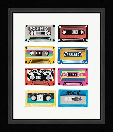 Framed Retro Mix Tapes Print
