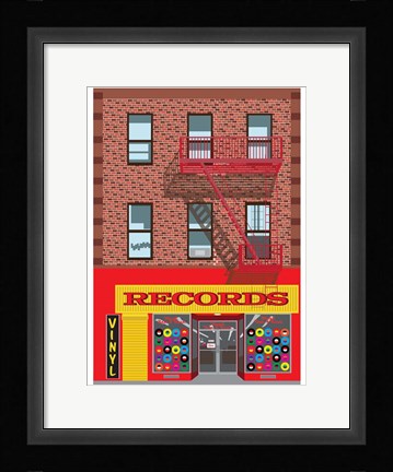Framed Vinyl Records Print