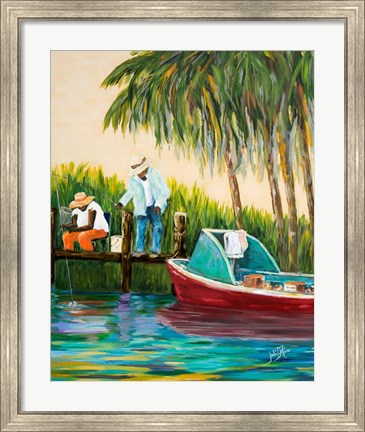 Framed Dock Fishing Print