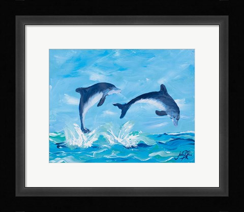 Framed Soaring Dolphins II Print