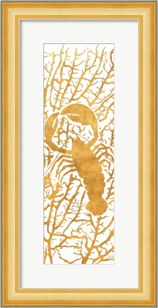 Framed Sealife on Gold II Print