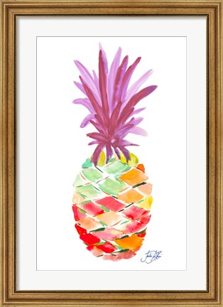 Framed Punchy Pineapple I Print