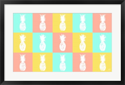 Framed Modern Pineapple Squares Print