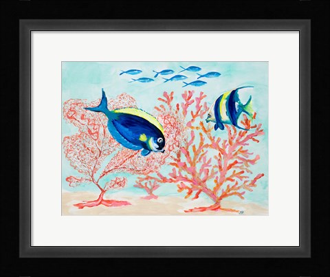 Framed Coral Reef I Print