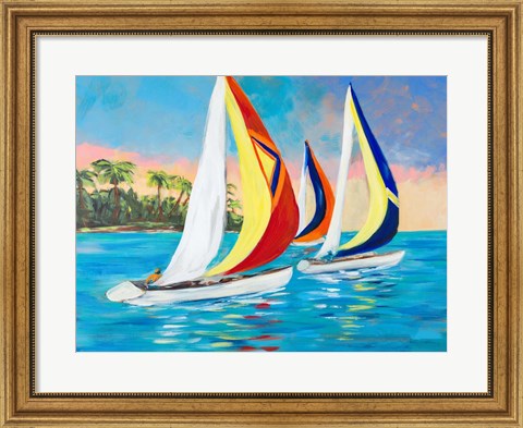 Framed Morning Sails II Print