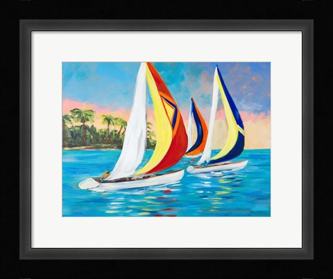 Framed Morning Sails II Print