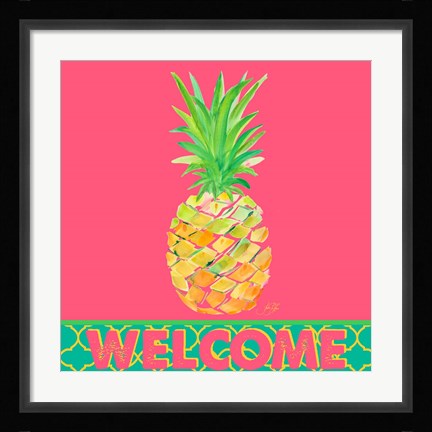 Framed Punchy Pineapple Welcome Print