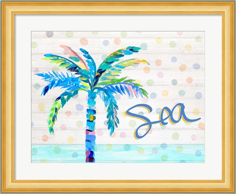 Framed Palm Tree Near the Sea Print