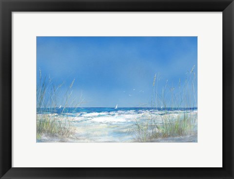 Framed Grassy Seascape Print