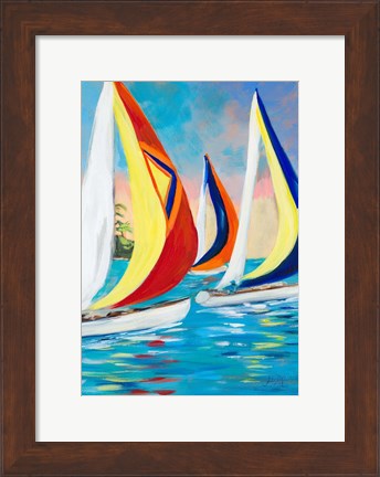 Framed Morning Sails Vertical II Print