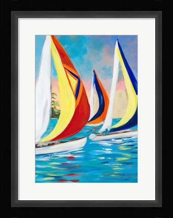 Framed Morning Sails Vertical II Print