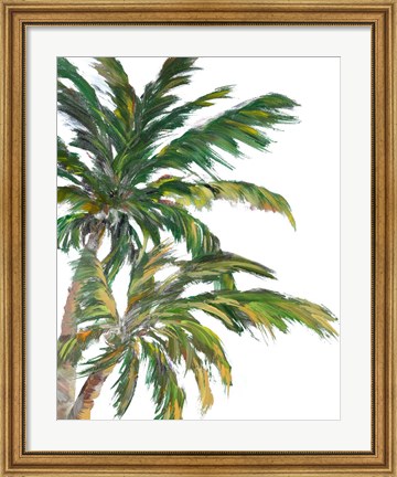 Framed Tropical Trees on White I Print
