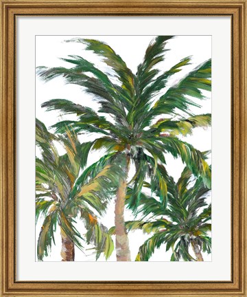Framed Tropical Trees on White III Print